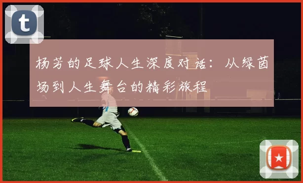 杨芳的足球人生深度对话：从绿茵场到人生舞台的精彩旅程